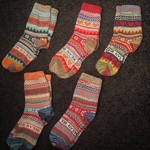 Vibrant Multicolor Patterned Women’s Socks